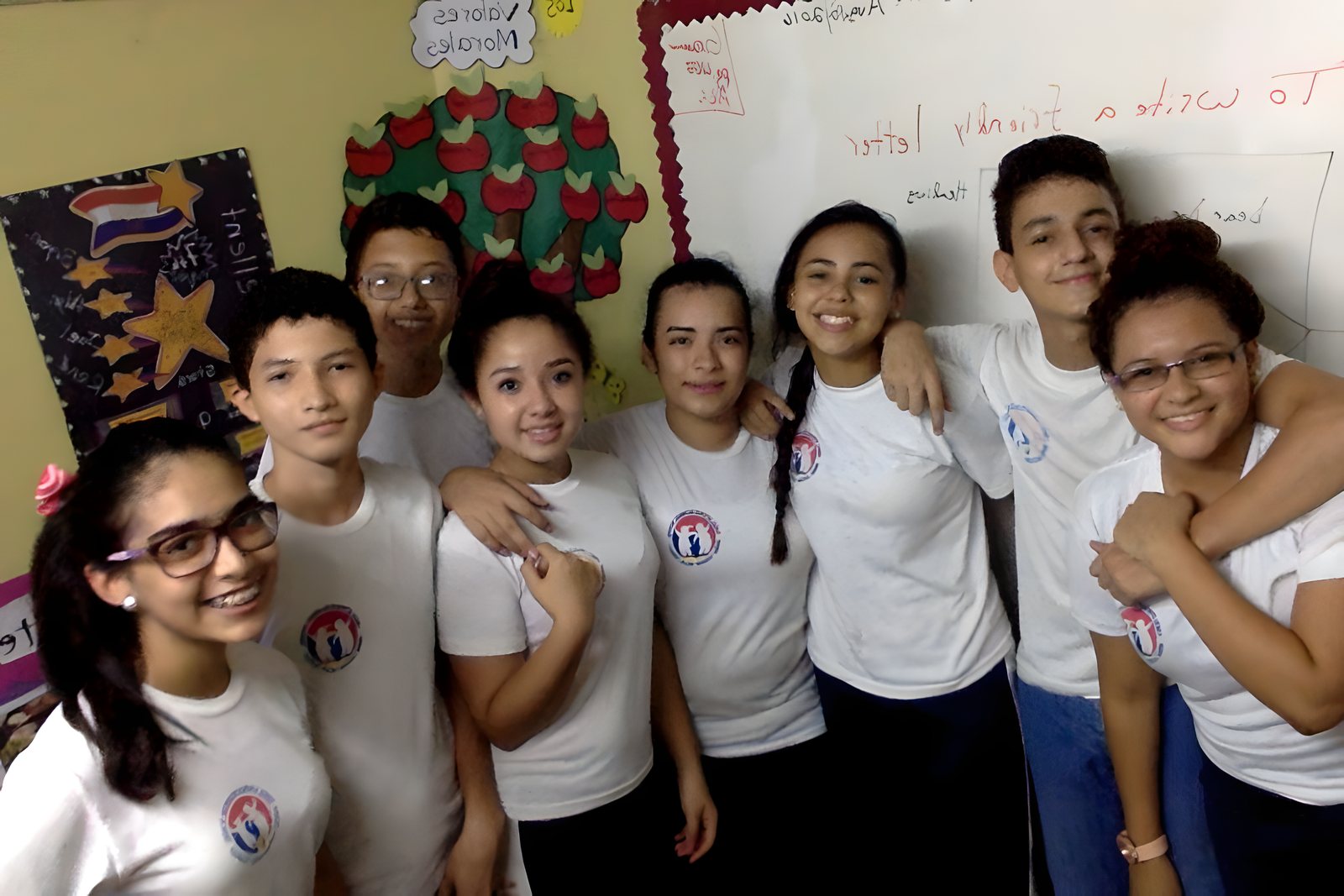 Volunteer with 9th grade students